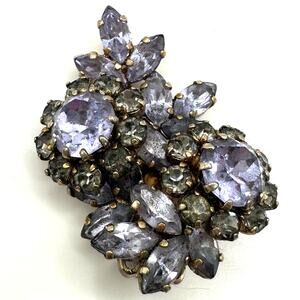 Schoffel Austria SINGLE earring vintage purple blue alexandrite rhinestones